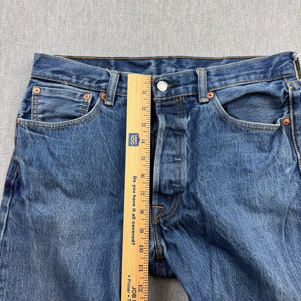 Levis 501‎ Jeans Mens 34X30 Fit 32X28 Blue Denim Button Fly Straight Leg Modern